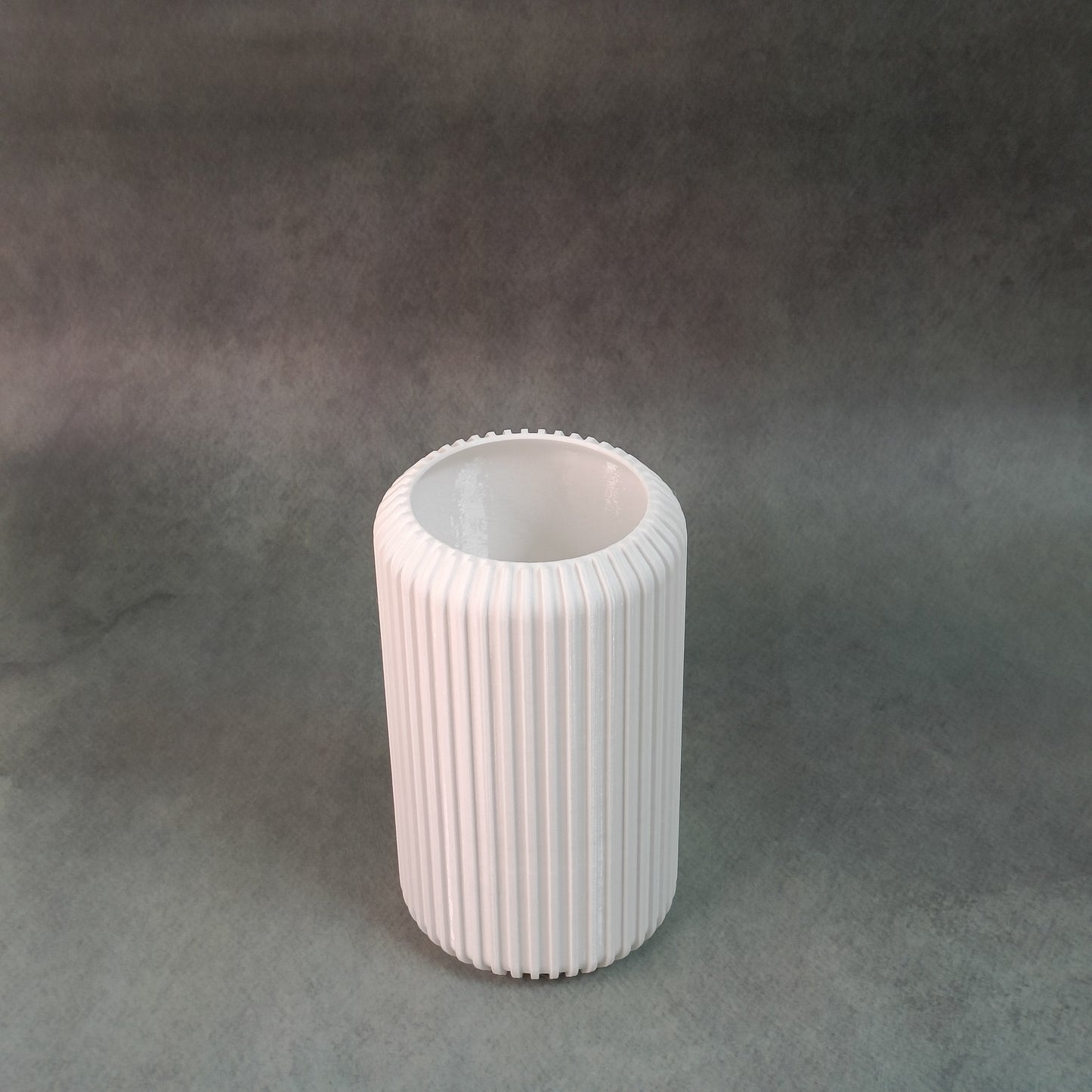 Modern Ribbed Flower Vase for Home Decor | Elegant Vertical Line Design | Minimal Cylinder Pot for Living Room, Table & Office