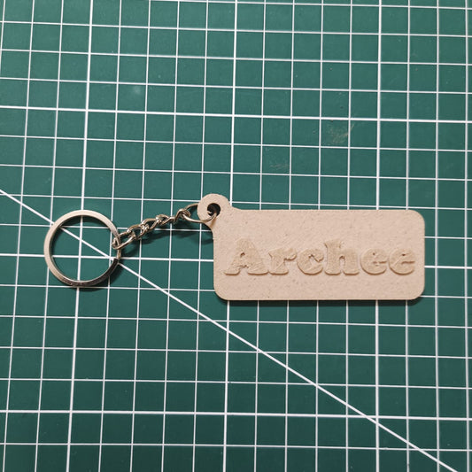 Personalized Wooden Keychain – Custom Name | Stylish Wood-PLA Keyring
