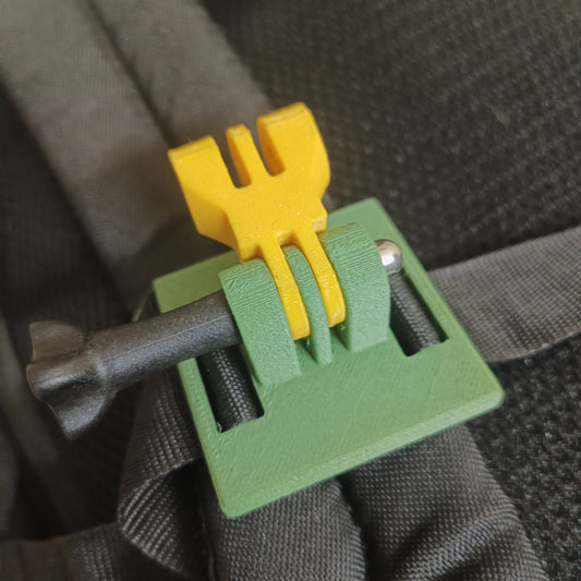 Backpack Strap Mount for Action Cameras – Adjustable Buckle with Strap and Bolt