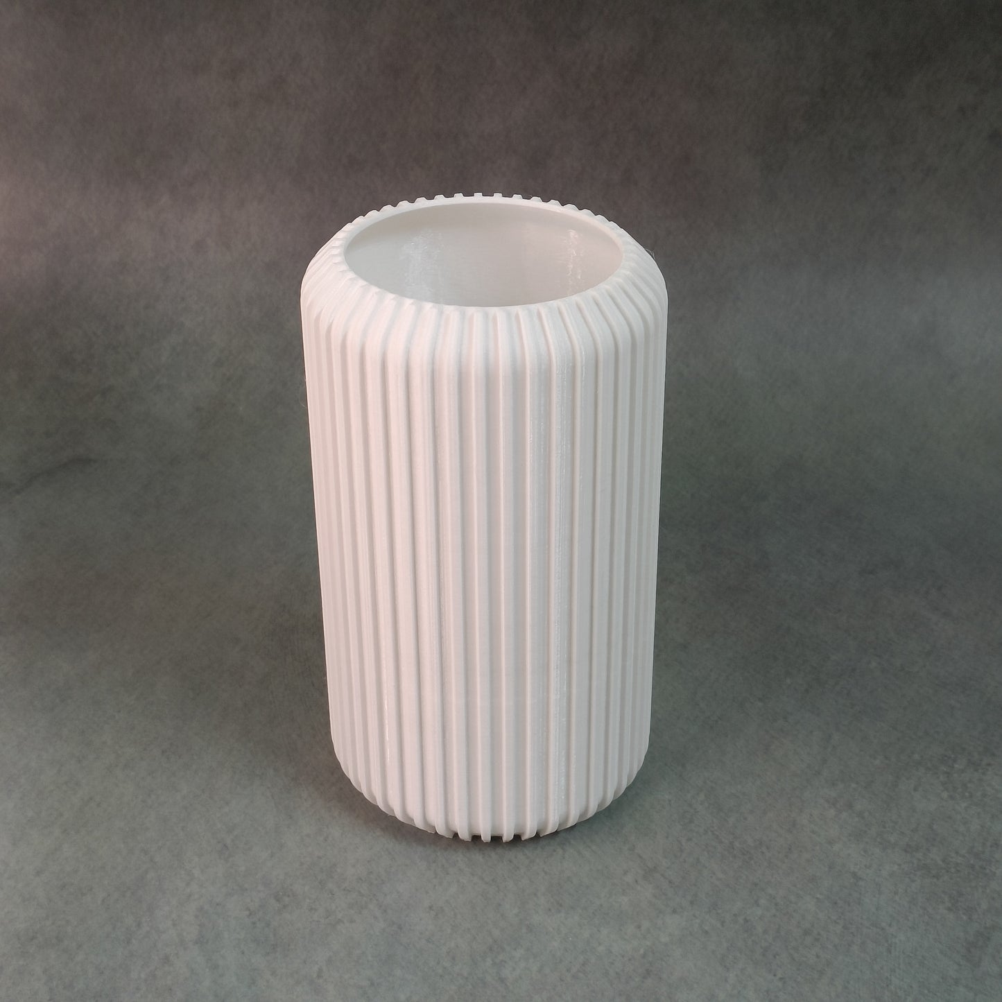 Modern Ribbed Flower Vase for Home Decor | Elegant Vertical Line Design | Minimal Cylinder Pot for Living Room, Table & Office