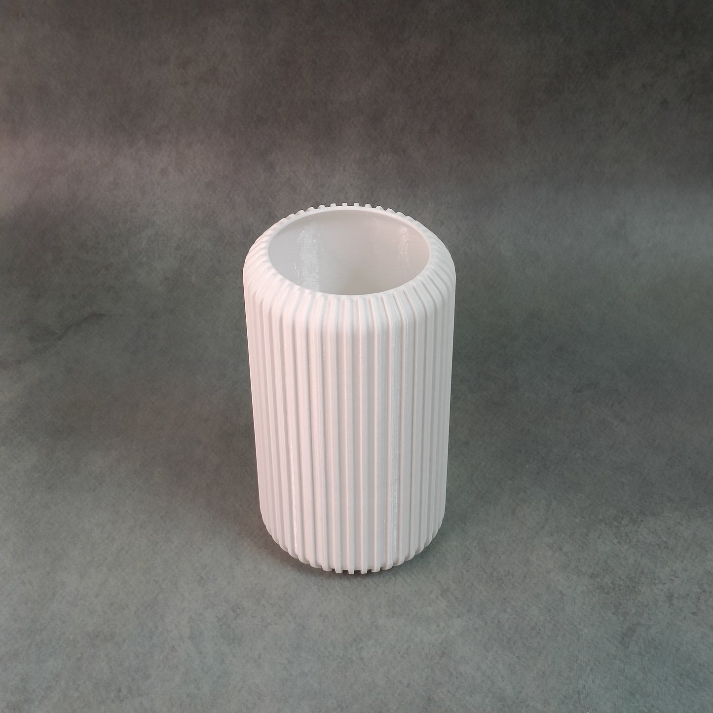 Modern Ribbed Flower Vase for Home Decor | Elegant Vertical Line Design | Minimal Cylinder Pot for Living Room, Table & Office