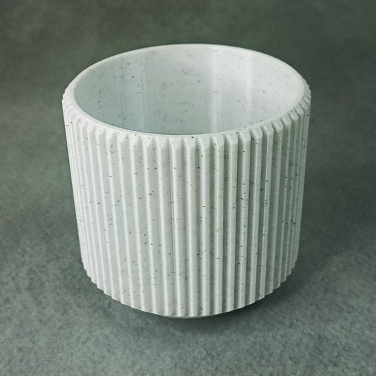 Vertical Ribbed Cylindrical Flower Pot – Modern Textured Planter for Home & Office Decor