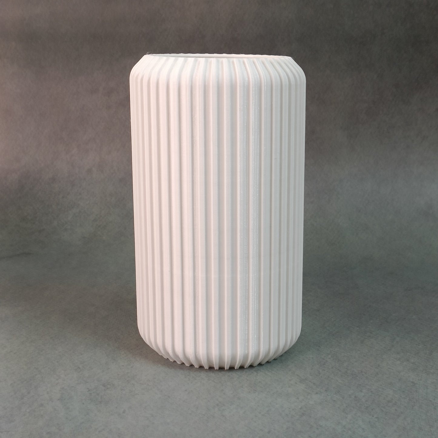 Modern Ribbed Flower Vase for Home Decor | Elegant Vertical Line Design | Minimal Cylinder Pot for Living Room, Table & Office