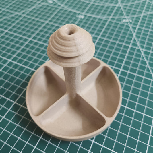 Haldi Kumkum Organizer with Central Stand – 3D Printed Four-Section Pooja Tray