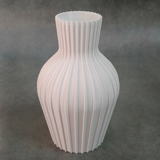 Elegant Curved White Flower Vase – Tall Decorative Pot for Home & Office Décor
