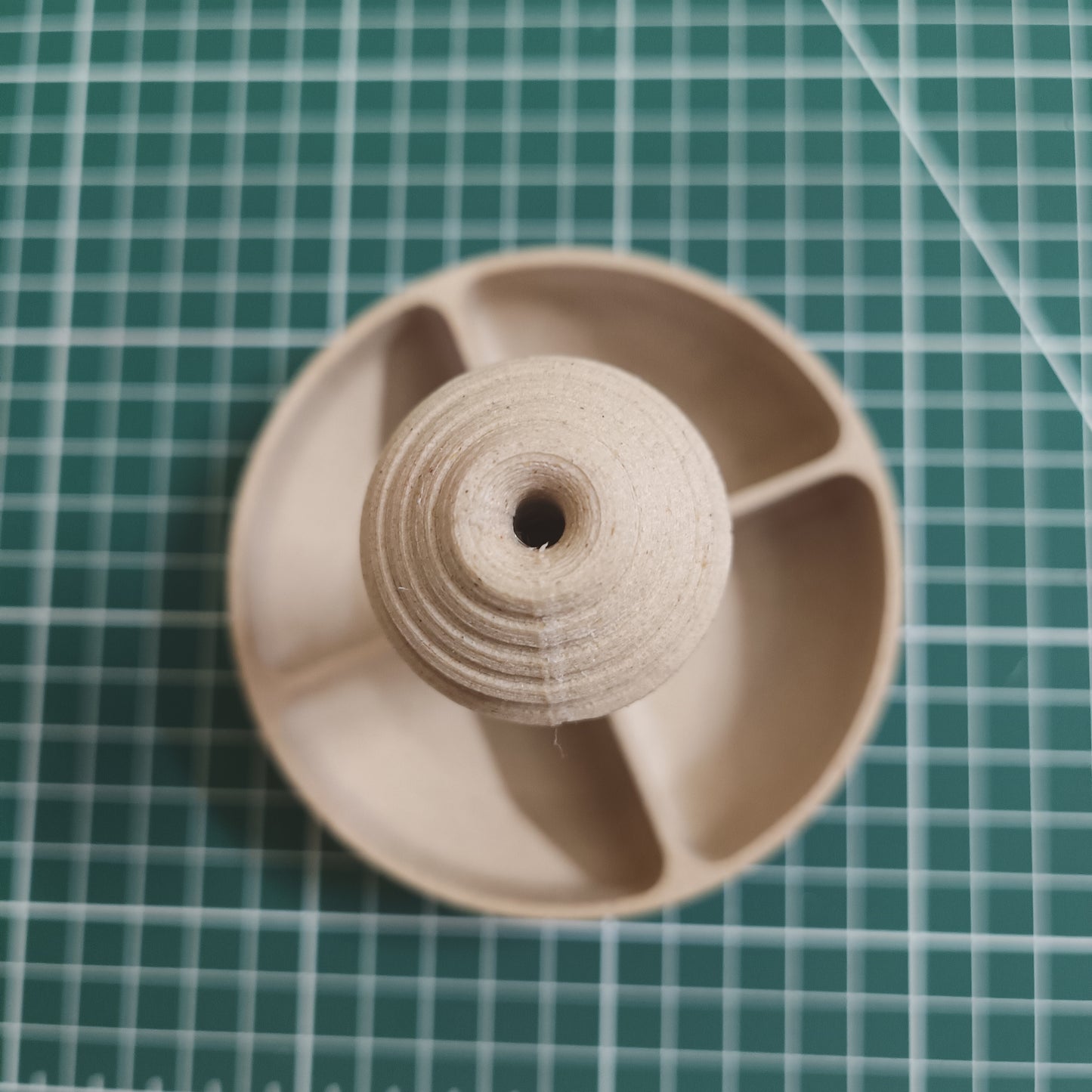 Haldi Kumkum Organizer with Central Stand – 3D Printed Four-Section Pooja Tray