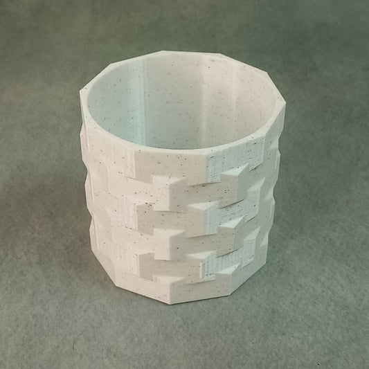 Stacked Geometric Flower Pot – Faceted Modern Design Pot